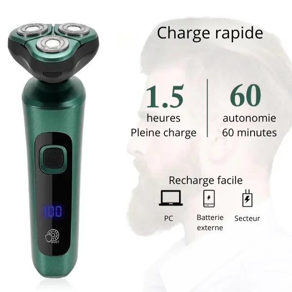 rasoir-électrique-barbe-batterie-performante